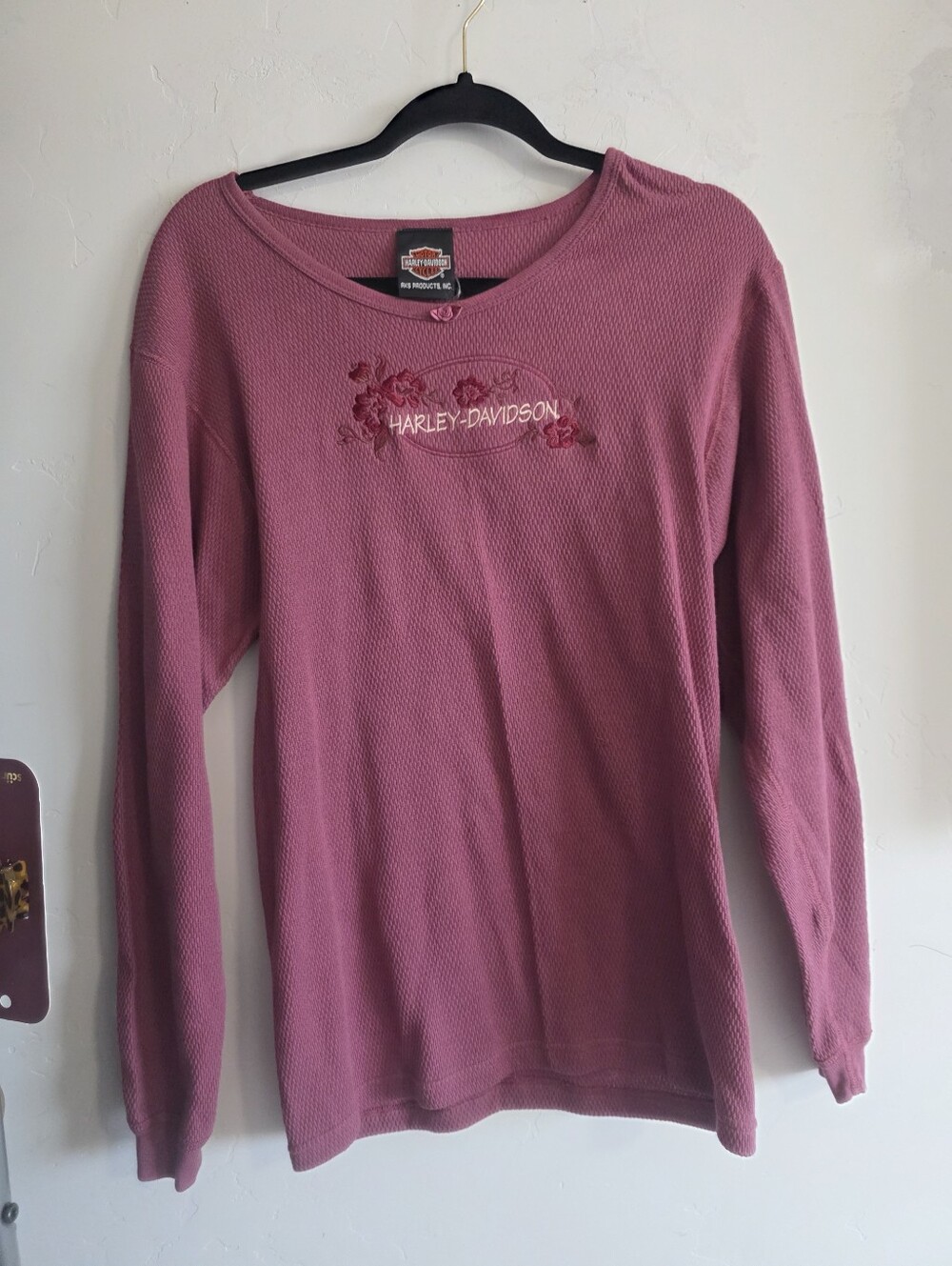 Harley-Davidson Women's Long Sleeve Thermal Top - Dusty Rose